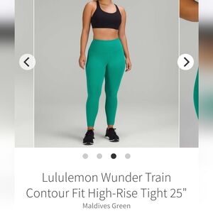 Lululemon Wunder Train Contour Fit High-Rise Tight 25" Maldives Green